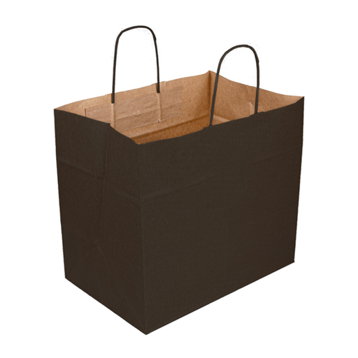 [256.63] SOS Bags with Handles 32+21x28,5cm Black Kraft (250st/doos)