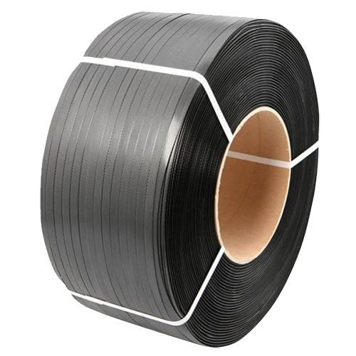 [PS-483090-16] Poly strapping 1/2"x9000ftx300lb Black Embossed per rol