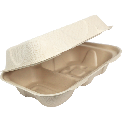 [TOSCU34D] 9x6x3" Fiber/Baggase Clamshell 2-comp. 500st/doos
