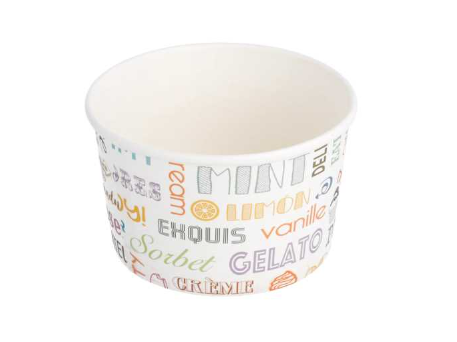 [230.33] Ice-Cream Tubs "Parole" 240ml (8oz) White Cardboard (50st/pak)