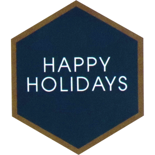 [775223] Etiket Happy Holidays Hexagon 40x46mm (500st/rol)