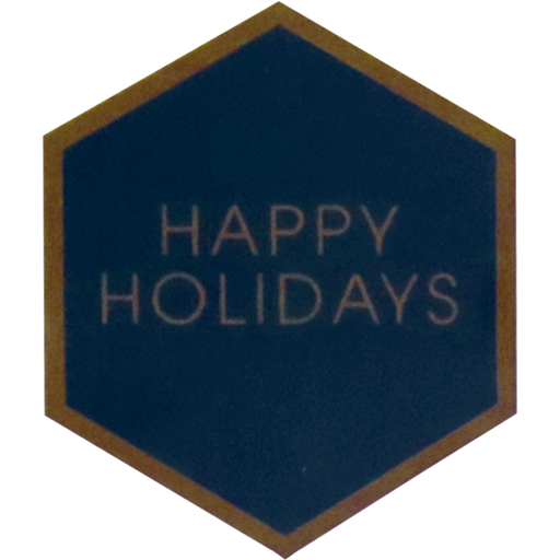 [775224] Etiket Happy Holidays Hexagon 40x46mm (500st/rol)