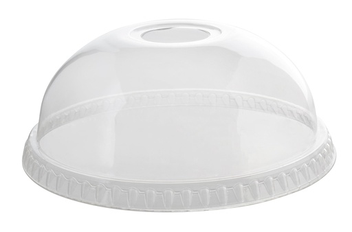 [LHDC98100HO1] 98mm PET Dome Lid with Hole (100pcs/pack)