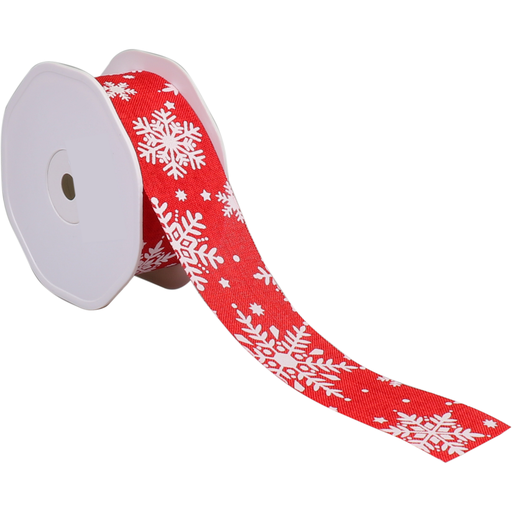 [890305] Lint Natural Sneeuwvlok Rood 38mm x 15mtr