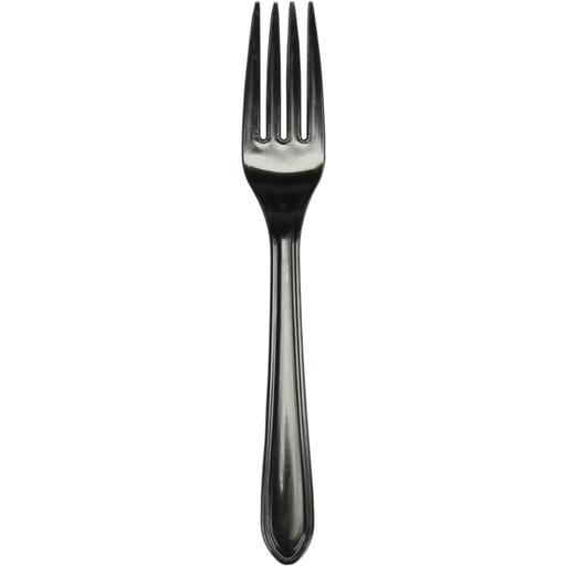 [600075] Reusable Vork ( knife) PP Zwart 18cm (50st/zak)