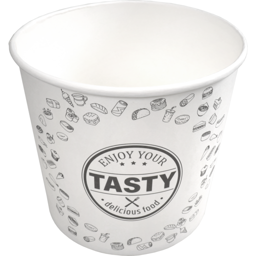 [600529] TASTY foodbucket 85oz / 2.15L wit karton + deksel (25st/krimp)