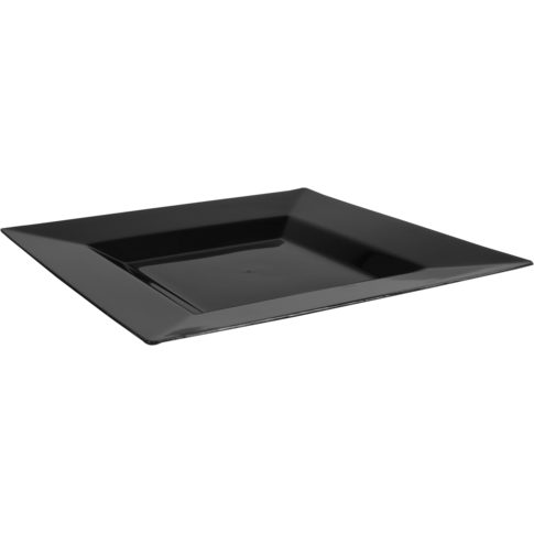 [600894] Reusable bord PS vierkant zwart 27cm (20st/pak)