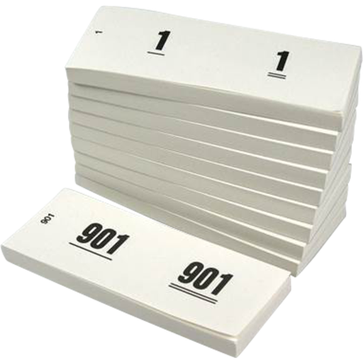 [929705] 10 nummerbloks Genummerd 1-1000 Wit