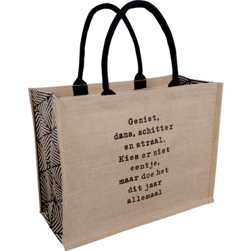 [773207] Shopper Landscape Jute 43x20x34cm Geniet, Glitter & Straal (per stuk)