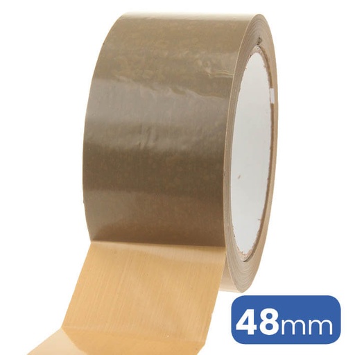 [4866pvcBR1] Tape Bruin 48mm/66mtr PVC (per rol)