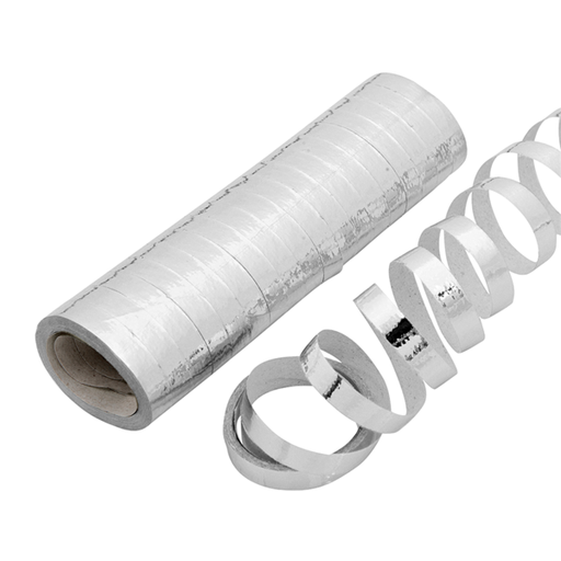 [715.83] 2x18 Streamers/serpetines 7mm x 4m Silver Paper (per stuk)