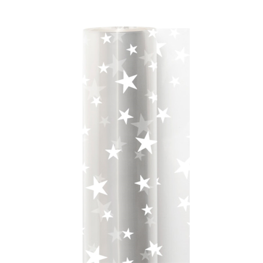 [803.57] Film "Stars" 70cm x 50mtr Clear PP (per rol)