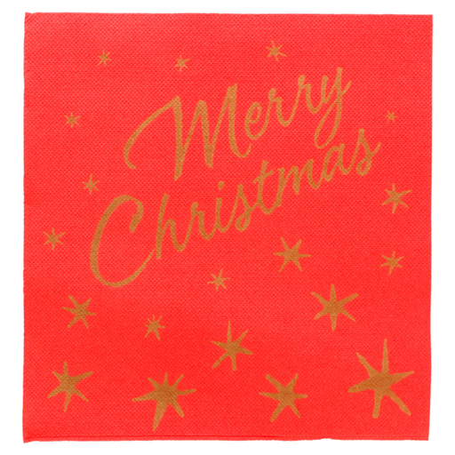 [189.881] Double Point Napkins "Merry Christmas" 40x30cm Red Tissue (50st/pak)