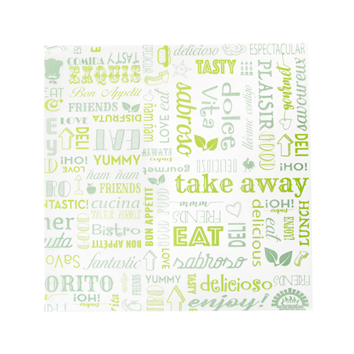 [229.04] Greaseproof parchment sheets Green Parole 31x31cm (1000st/pak)