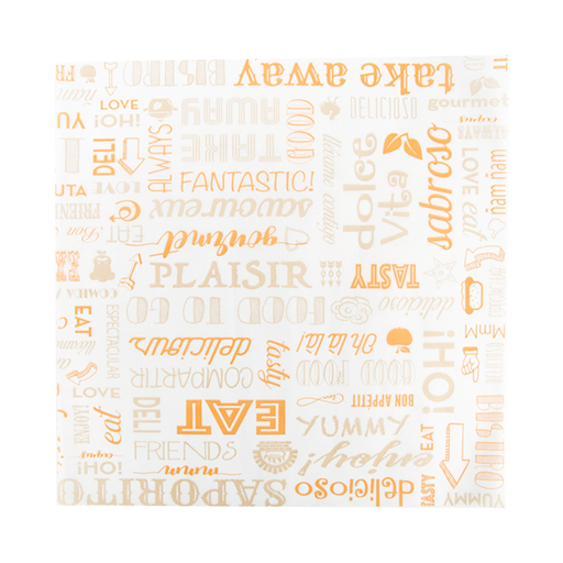 [229.18] Greaseproof parchment sheets Orange Parole 31x31cm (1000st/pak)