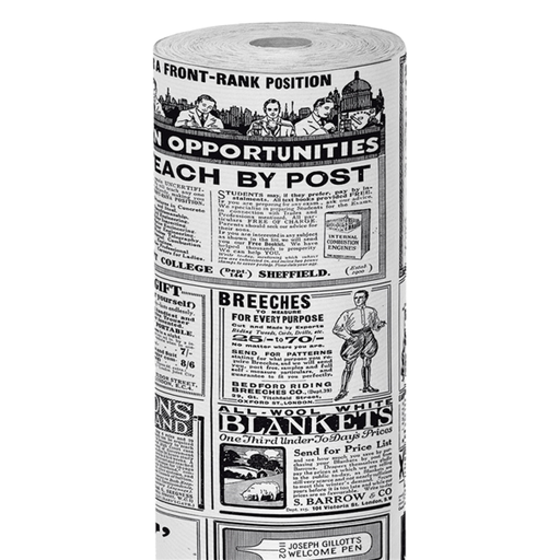 [806.30] Gift Paper 'Times' 70cm x 100mtr White Ribbed (per rol)