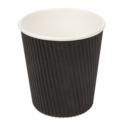 [220.52] Coffee cups Ripple Wall 180ml (6oz) Black (25st/sleeve)