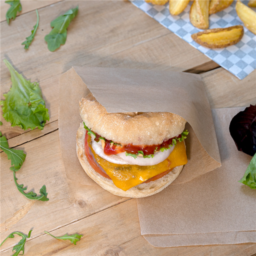 [233.16] 2-sides open Greaseproof paper Natural Kraft Parch 16x16,5cm (500st/pak)
