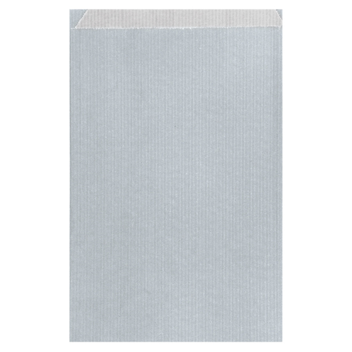 [809.72] Flat Bags Silver Kraft Ribbed 26+9x38cm (250st/pak)