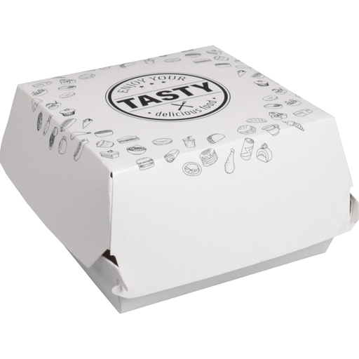 [600422] Hamburger Bakje TASTY wit karton (100st/pak)
