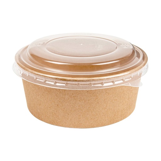 [233.45] Combo Salad Bowls/Pots +PET lids 750ml Natural Kraft (25st/pak)