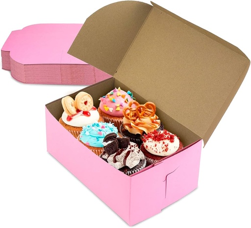 [0803] Bakery Box Pink 6x4,5x2,75" Non-Window (250pcs/case)
