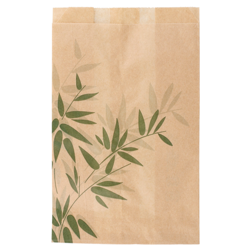 [146.26] Hamburger Bags Feel Green 12+7x18cm Natural Greaseproof Parch (500st/pak)