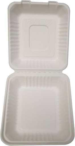 [HC8SC1PF1] Dart Molded fiber/Bagasse medium Tray 1-comp clam 8x8x3" (50st/pak)