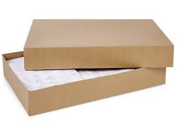 [615K-1] Apparel Boxes 2 piece 15x9-1/2x2 Natural Kraft Pinstripe (10st/pak)