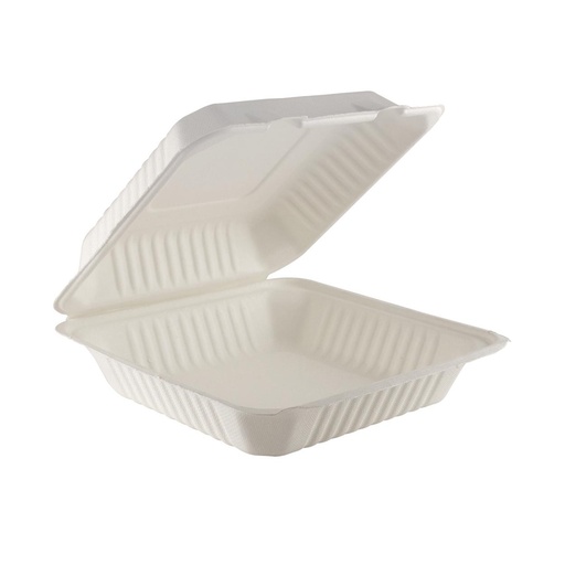 [441881] Molded fiber medium Tray 1-comp clam 8x8x3" (200pcs/cs) FH8811
