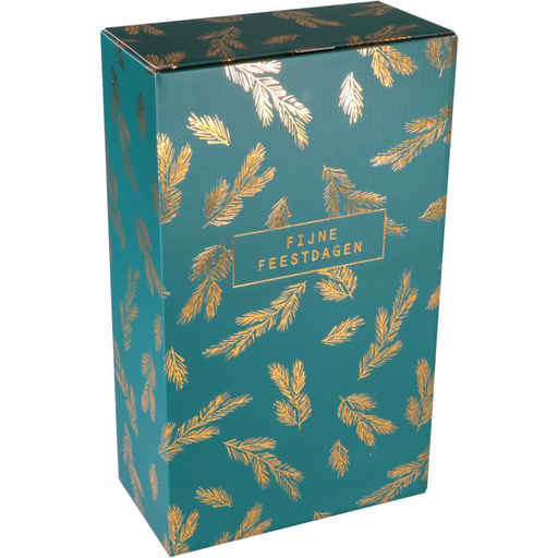 [715087] 2-flesdoos "Dennentakje" 190x95x330mm Goud (per stuk)