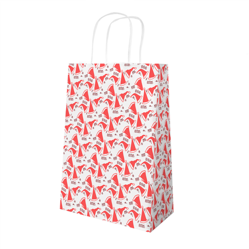 [806.221] SOS Bags with Handles "Santa" 26+14x32cm white (25st/pak)