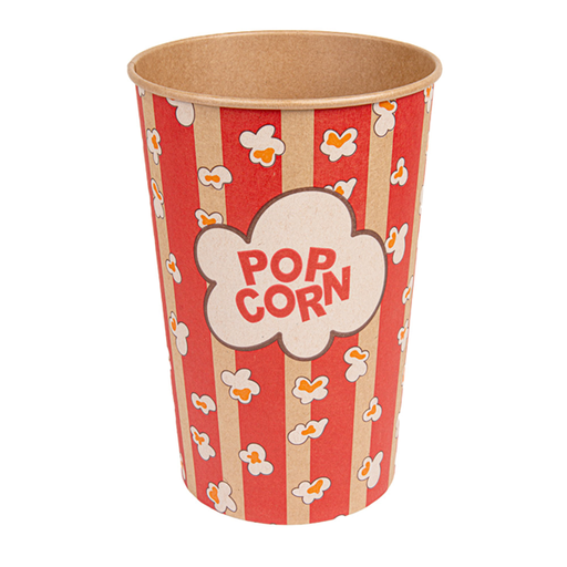 [268.55] Popcorn Containers 1920ml Kraft/Red (50st/pak)