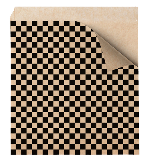 [272.72PF] 2 sides open Greaseproof Paper bag PFAS-free Fitipaldi Black/Kraft 13x14cm (1000st/pak)