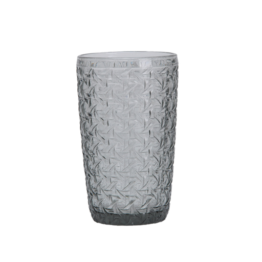 [263.87] Glass Cup 'Waki' 380ml dia8x13cm Grey Glass (per 6 pcs)