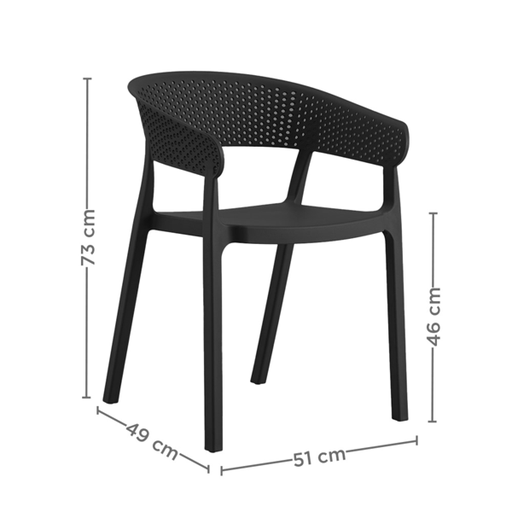 [270.55] Stackable Chair "Supra-Tek" 51x49x73cm Black PP (per stuk)