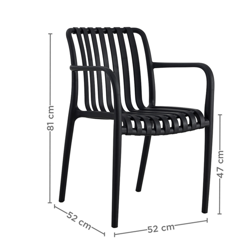 [270.43] Stackable Chair "Supra-Tek" 52x52x81cm Black PP (per stuk)