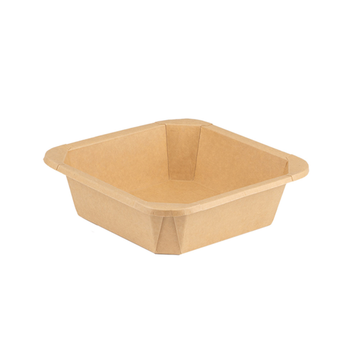 [278.16] Square Containers 1000ml 17,8x17,8x5cm Natural Kraft (50st/pak)