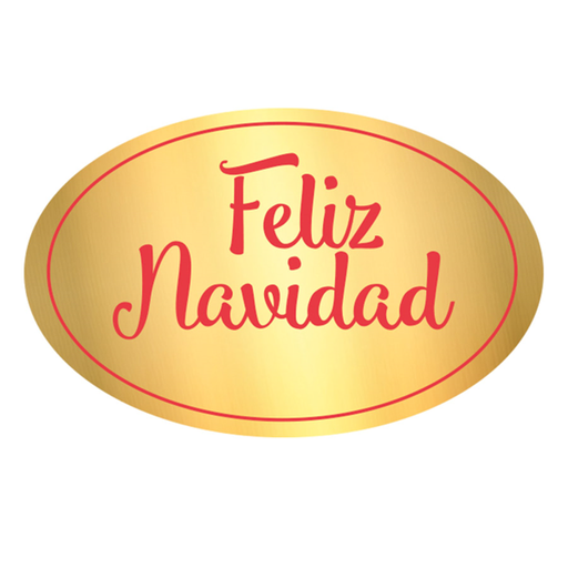 [804.161] Label "Feliz Navidad" 5,5x3,5cm Gold per stuk (per label)