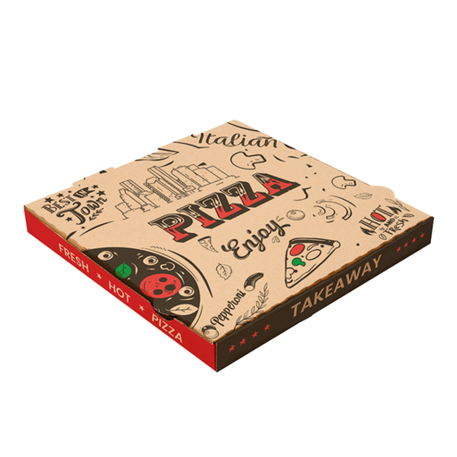 [262.46] Pizzadoos "Enjoy Pizza" 29x29x3,8cm Natural Cardboard (100st/pak)