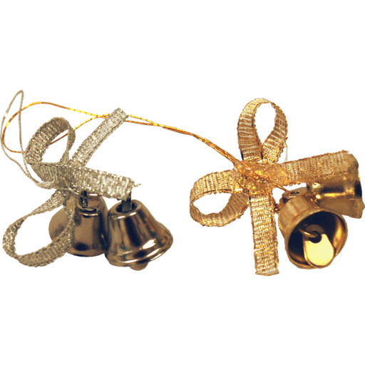 [777292] Bel (1cm) met strik Goud+Koord (100st/pak)