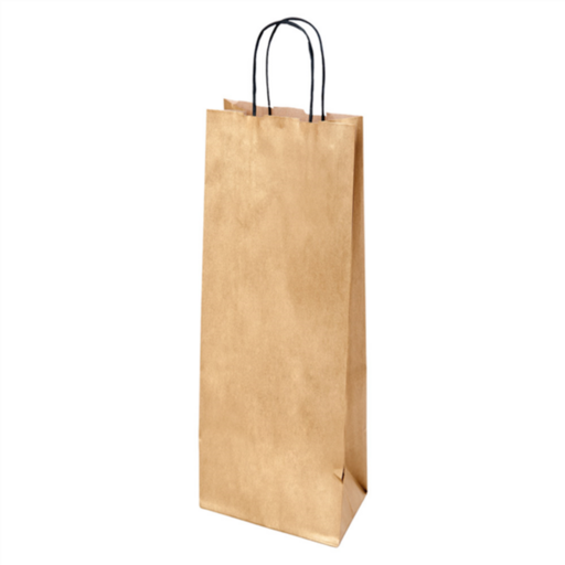 [801.611] SOS Bags with Handles 1-fles 14+8x40cm Gold Kraft (per stuk)