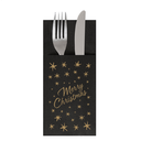 [806.351] Kanguro Napkins Ecolabel "Merry Christmas" 39x40cm Black Tissue (50st/pak)