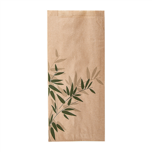 [158.84] Mini Sandwich Bags "Feel Green" 7+4x22cm Natural Greaseproof (500st/pak)