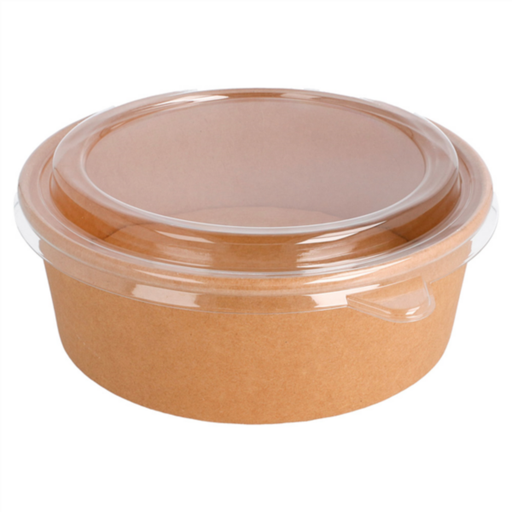 [224.48] Combo Salad Bowl +PET lid 1300ml Natural Kraft (25st/pak)