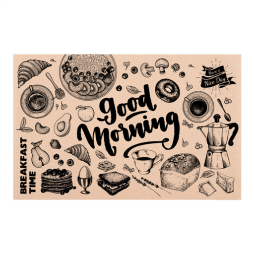 [269.74] Place Mats Offset Good Morning 24,5x38,5cm Natural Kraft (250st/pak)