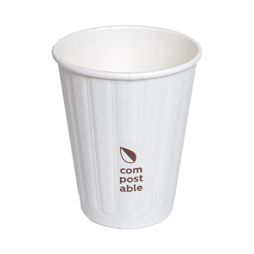 [275.241] Double Wall Hot Cups 240ml White Cardboard (50st/pak)