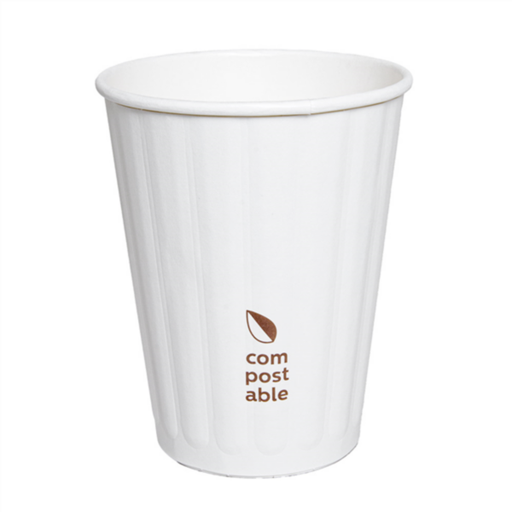 [275.251] Double Wall Hot Cups 360ml White Cardboard (25st/pak)