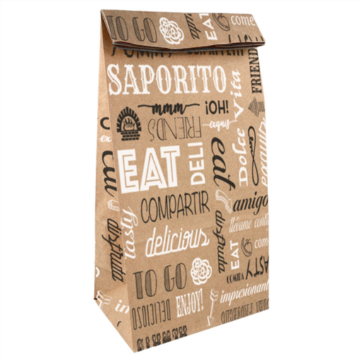 [275.48] SOS Bags without Handles "Parole" 18+12x28cm Natural Kraft + Aluminium (250st/doos)