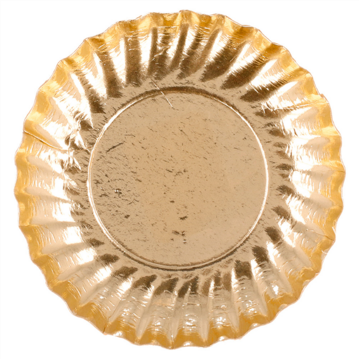 [147.24] Mini Trays Diam. 9cm Gold Cardboard (100st/pak)